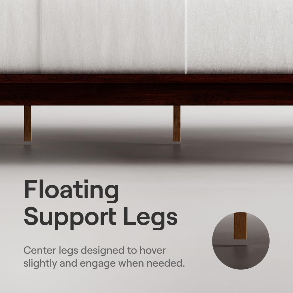 Nectar Queen Bamboo Bed Frame: Tool-Free Setup, Floating Support & 800 lb Capacity