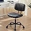 Sweetcrispy Armless PU Leather Office Desk Chair with Lumbar Support – Beige