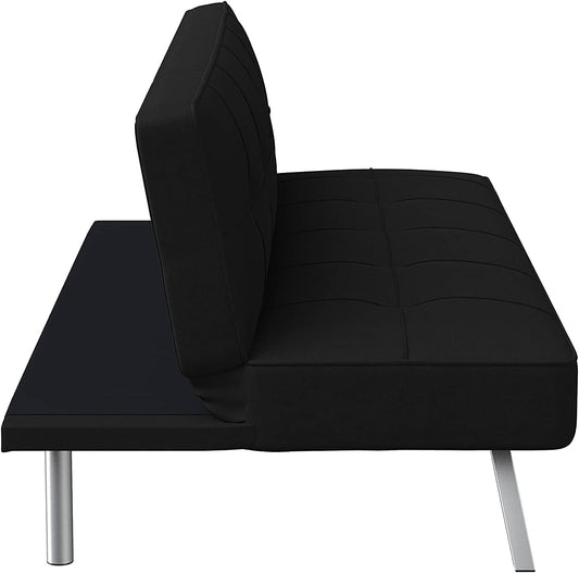 Serta Rane 66.1" 3-in-1 Convertible Futon Sleeper Couch (Black)