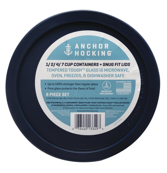 "Anchor Hocking® 8-Piece Glass Food Storage Container Set"
