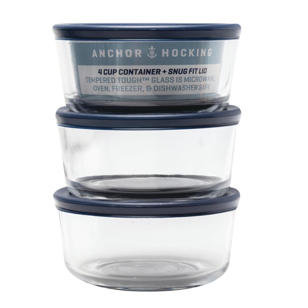 "Anchor Hocking® 6-Piece Glass Food Storage Container Set"