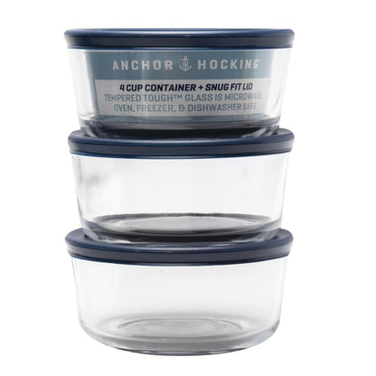 "Anchor Hocking® 6-Piece Glass Food Storage Container Set"