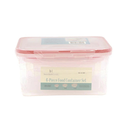 "Household Trends™ 6-Piece Plastic Food Storage Container Set"