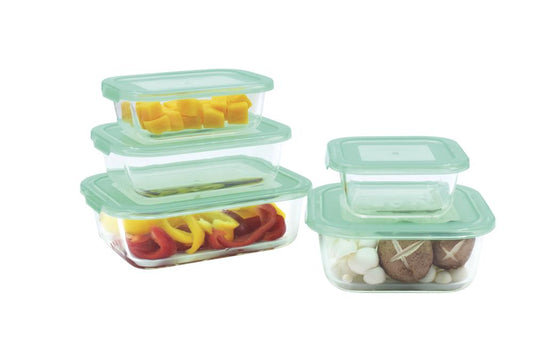 "10-Piece Glass Food Storage Container Set – Airtight & Leak-Proof"
