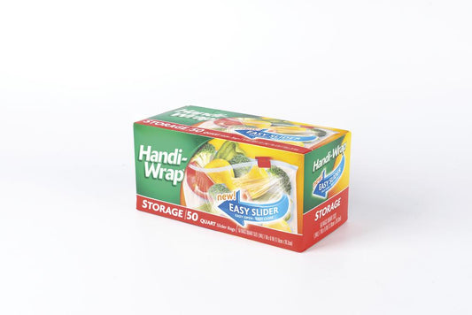 "Handi-Wrap® Quart Slider Storage Bags, 50 Count – Easy Seal & Leak-Resistant"