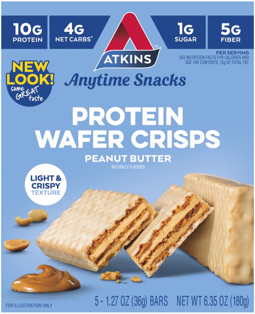 Atkins® Peanut Butter Protein Wafer Crisps – 5-Pack Snack Bars