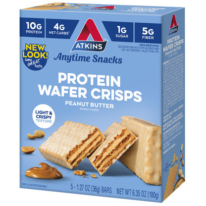 Atkins® Peanut Butter Protein Wafer Crisps – 5-Pack Snack Bars