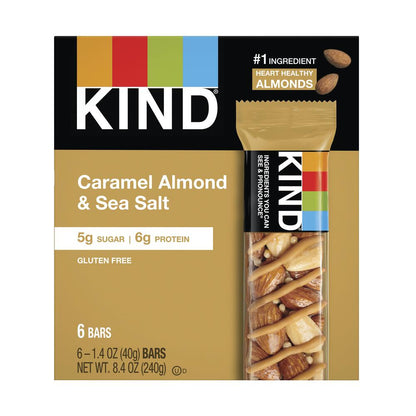 KIND Caramel Almond & Sea Salt Healthy Snack Bars – 6 Count
