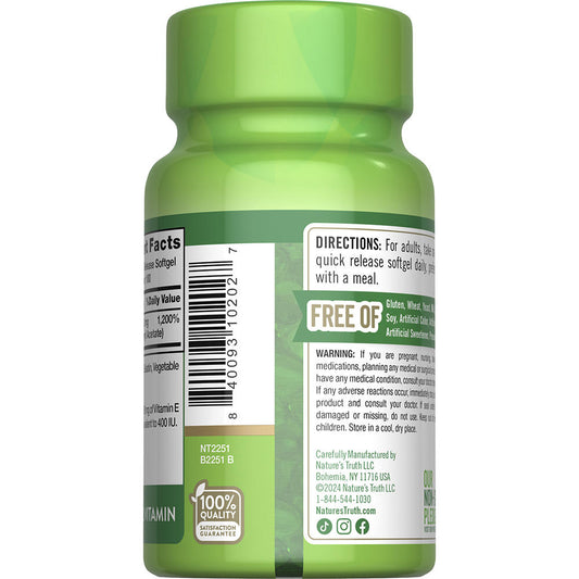 Nature’s Truth® Vitamin E 180 mg | Antioxidant Support Softgels, 100 Count