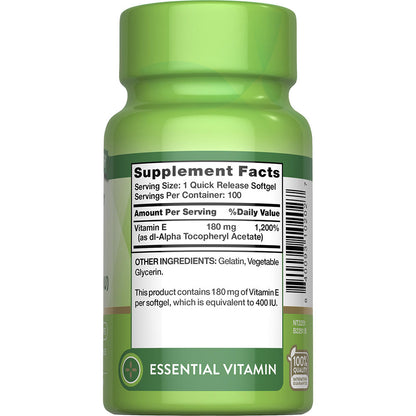 Nature’s Truth® Vitamin E 180 mg | Antioxidant Support Softgels, 100 Count