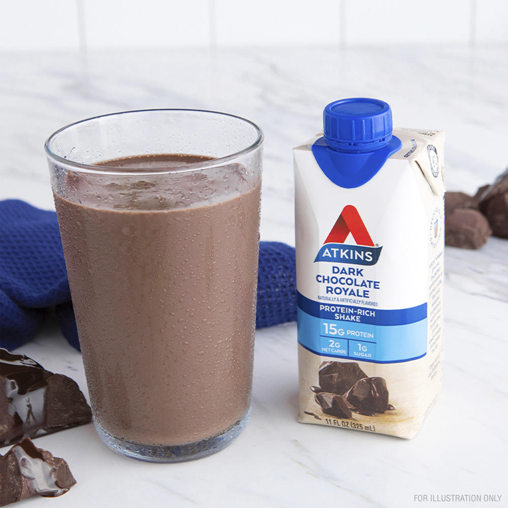Atkins Dark Chocolate Royale Protein Shake, Ready to Drink – 4 Pack