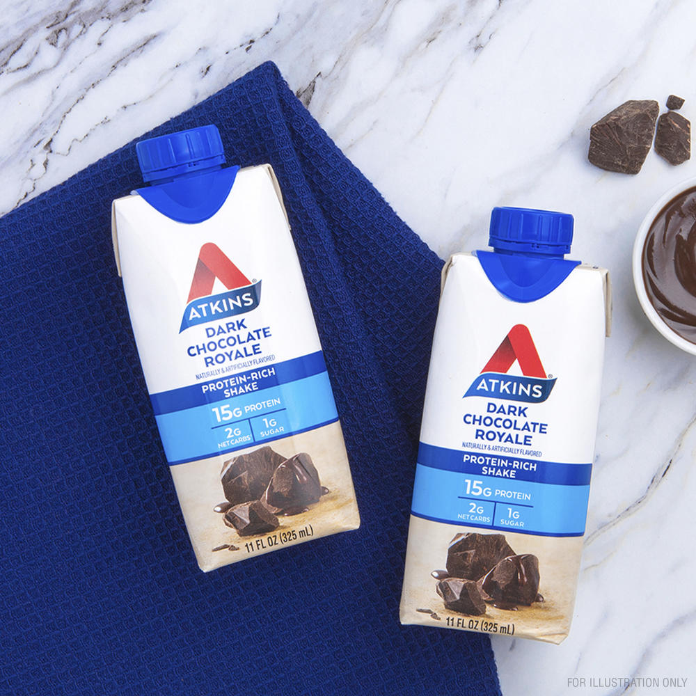 Atkins Dark Chocolate Royale Protein Shake, Ready to Drink – 4 Pack