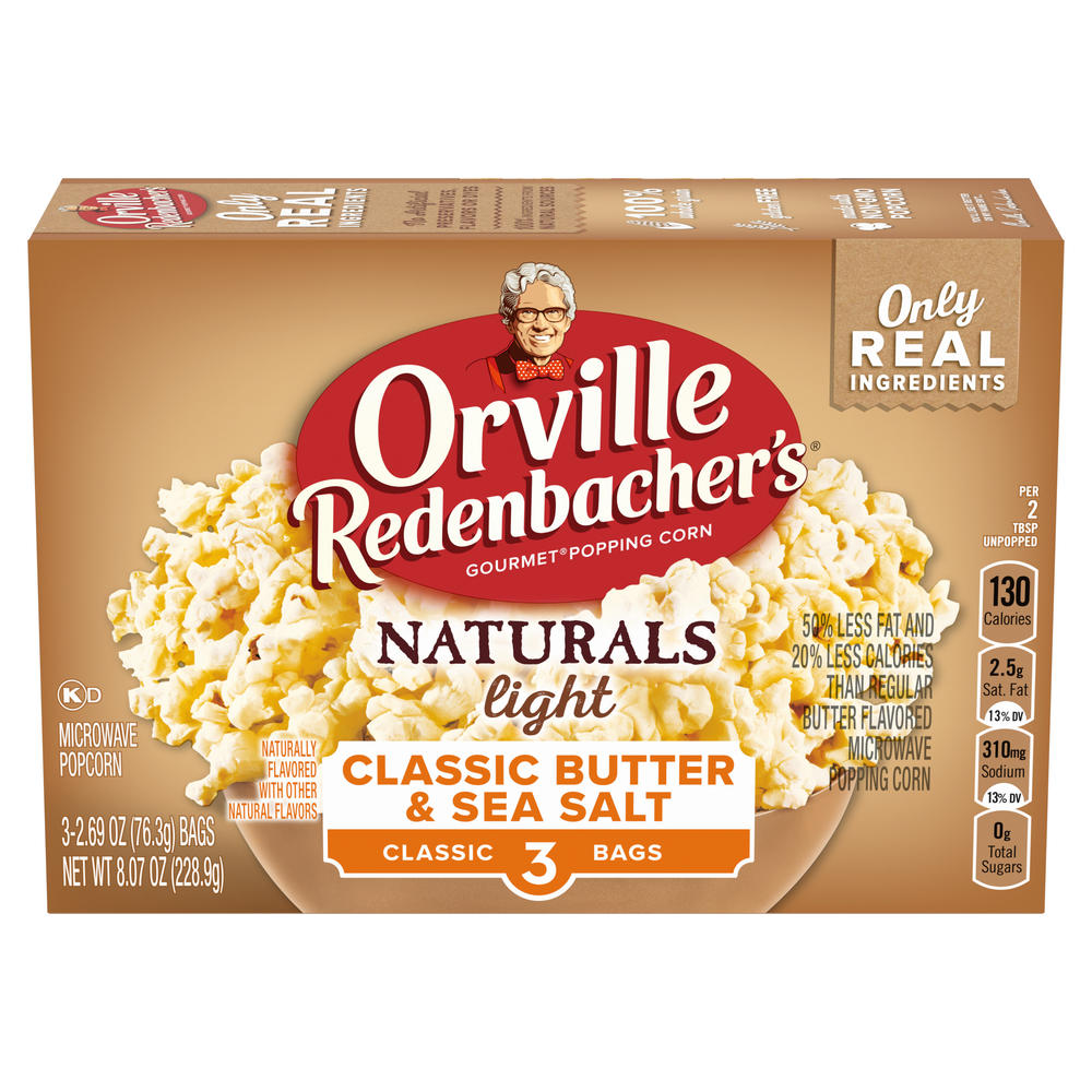 Orville Redenbacher's® Naturals Light Classic Butter & Sea Salt Microwave Popcorn - 3 Pack