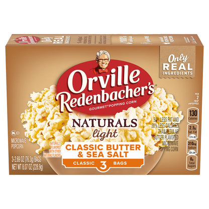 Orville Redenbacher's® Naturals Light Classic Butter & Sea Salt Microwave Popcorn - 3 Pack