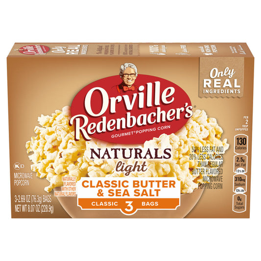 Orville Redenbacher's® Naturals Light Classic Butter & Sea Salt Microwave Popcorn - 3 Pack