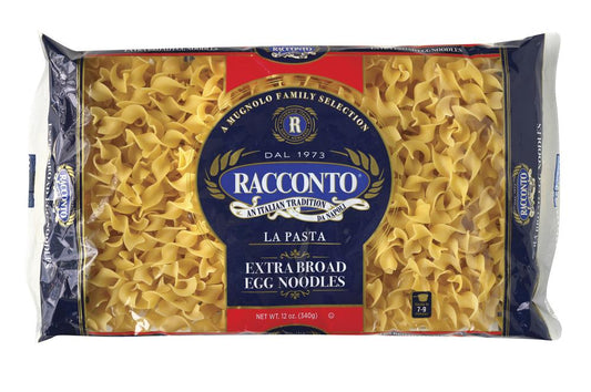 Racconto® Extra Broad Egg Noodles - 12 oz Model Number: R10602