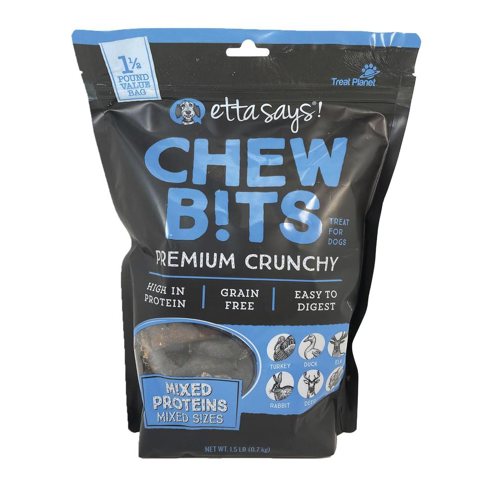 Etta Says® Crunchy Mixed-Protein Dog Treats – Chew Bits, 1.5 lb