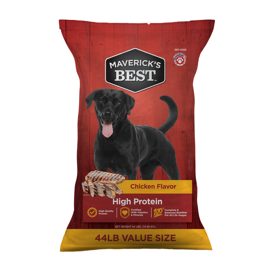 Maverick’s Best™ Complete High-Protein Chicken Dog Food – All Life Stages, 44 lb