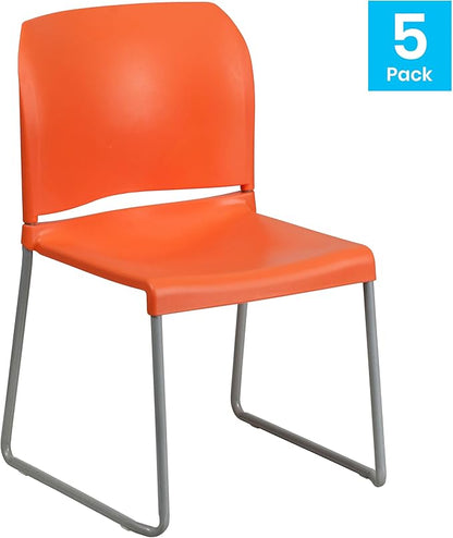Flash Furniture Hercules Series Ergonomic Stacking Chairs – Set of 5 (Black)