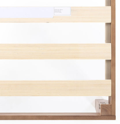 Mellow Queen Solid Pine Platform Bed Frame – 12" Wooden Slats, No Box Spring, Naturalista Classic