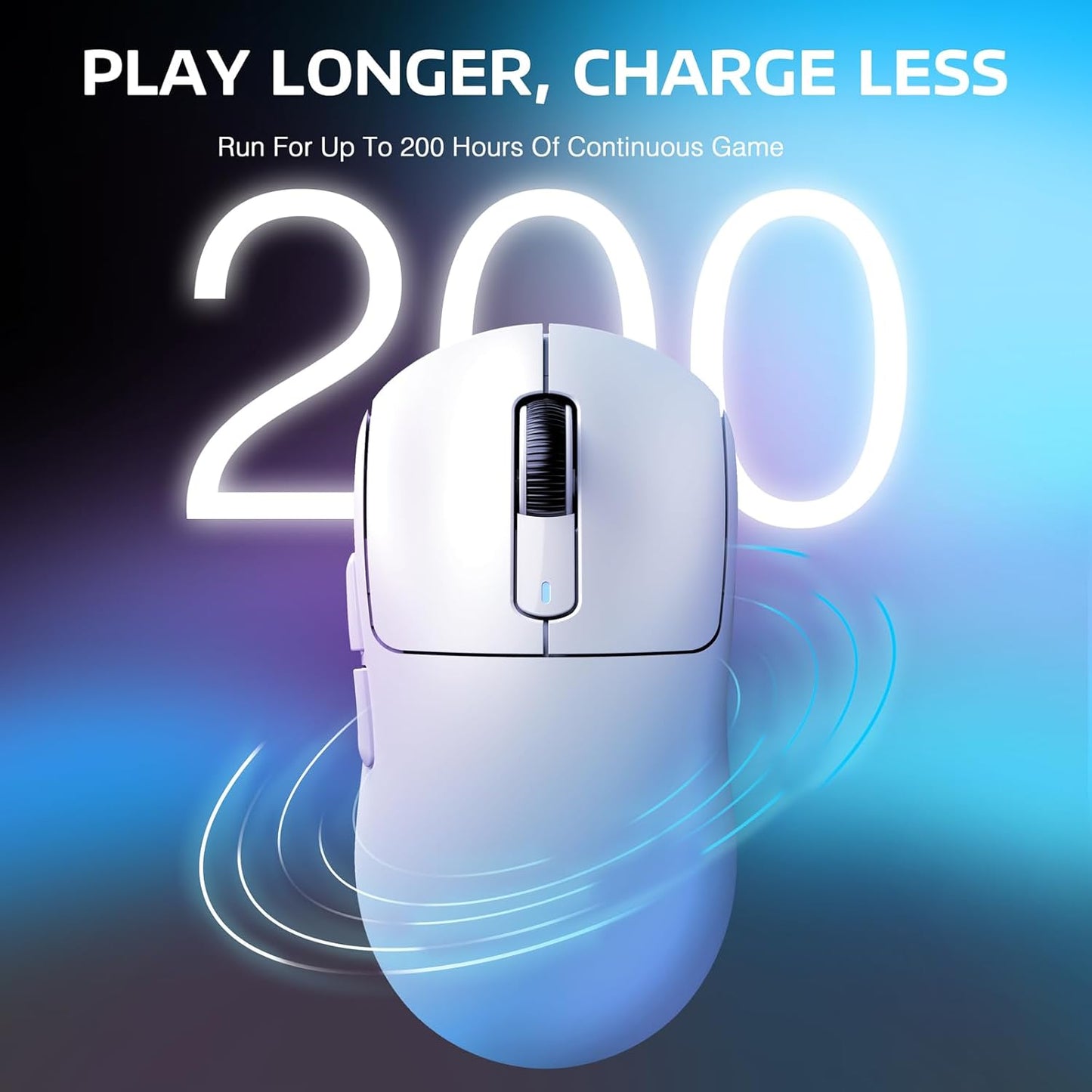 ATTACK SHARK X3 Tri-Mode Wireless Gaming Mouse, 26K DPI, White