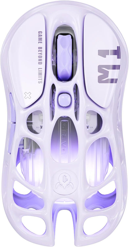 GravaStar Mercury M1 Pro Gaming Mouse, 26K DPI, Tri-Mode, Lavender
