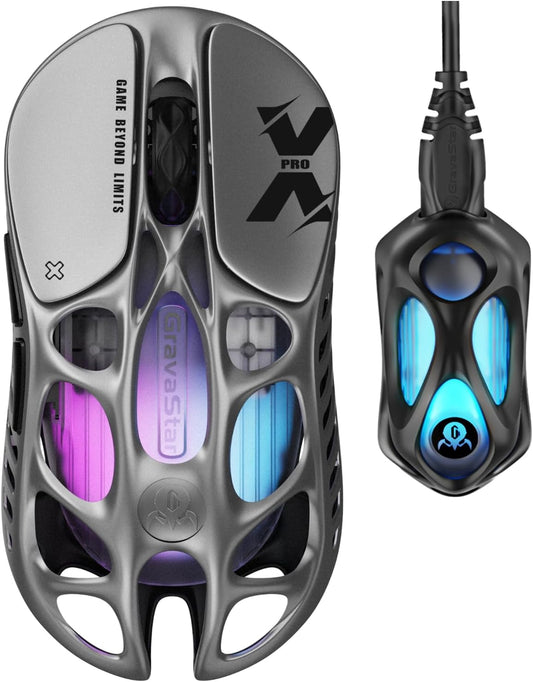 GravaStar Mercury X Pro Ultra-Light Wireless Gaming Mouse – 32K DPI, PAW3950, 49g