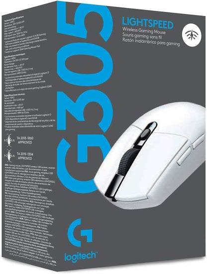 Logitech G305 LIGHTSPEED Wireless Gaming Mouse, HERO Sensor, White