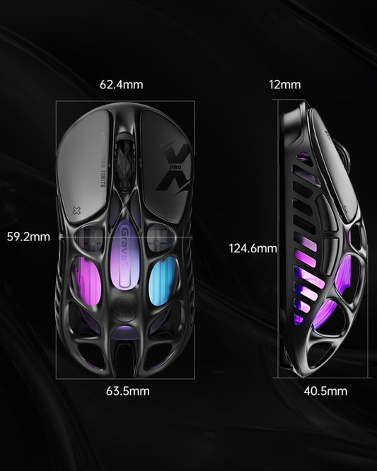 GravaStar Mercury X Pro Ultra-Light Wireless Gaming Mouse – 32K DPI, PAW3950, 49g