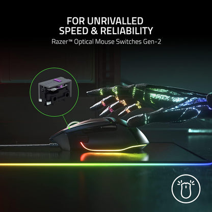 Razer Basilisk V3 Ergonomic Gaming Mouse, 26K DPI, RGB, 11 Programmable Buttons, Black