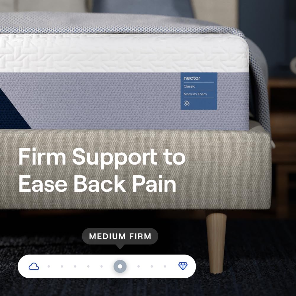 Nectar Classic 12" Queen Memory Foam Mattress – Medium Firm, Cooling, Mattress in a Box