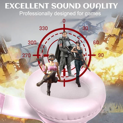 Cat Ear RGB Gaming Headset with Mic, Wired 3.5mm for PC, PS4, Switch & Mobile