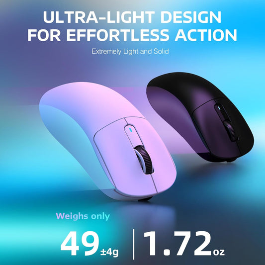 ATTACK SHARK X3 Tri-Mode Wireless Gaming Mouse, 26K DPI, White