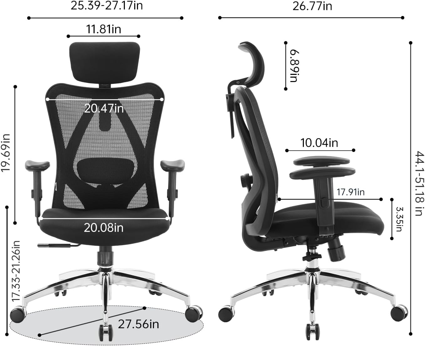 SIHOO M18 Ergonomic Office Chair with Headrest & Lumbar Support