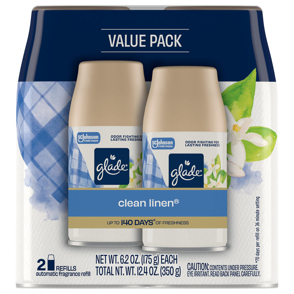 Glade® Clean Linen Automatic Room Spray Refills – 2 Pack