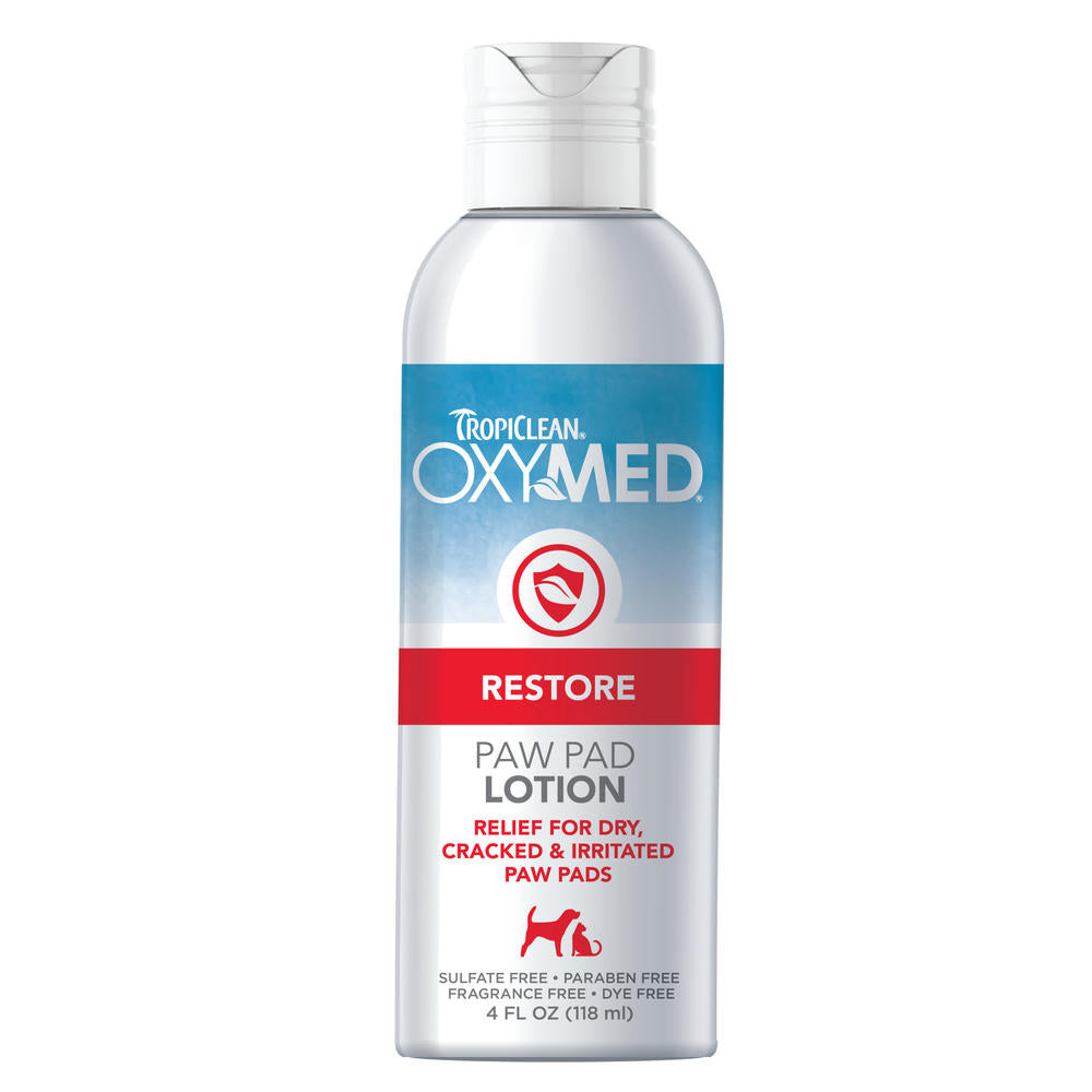TropiClean OxyMed Restore Paw Pad Lotion for Dogs – Moisturizing Paw Balm, 4 oz