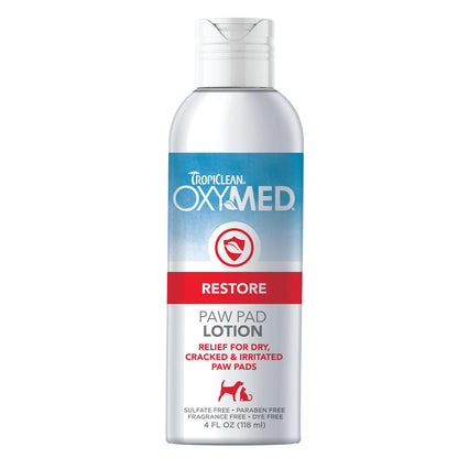 TropiClean OxyMed Restore Paw Pad Lotion for Dogs – Moisturizing Paw Balm, 4 oz