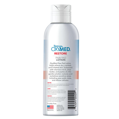 TropiClean OxyMed Restore Paw Pad Lotion for Dogs – Moisturizing Paw Balm, 4 oz
