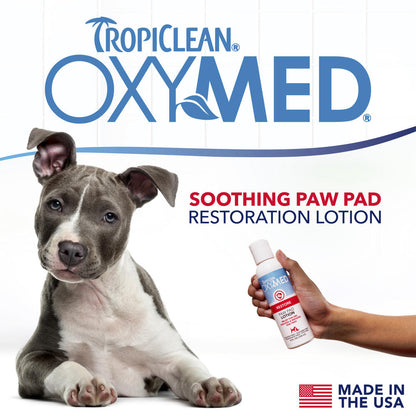 TropiClean OxyMed Restore Paw Pad Lotion for Dogs – Moisturizing Paw Balm, 4 oz