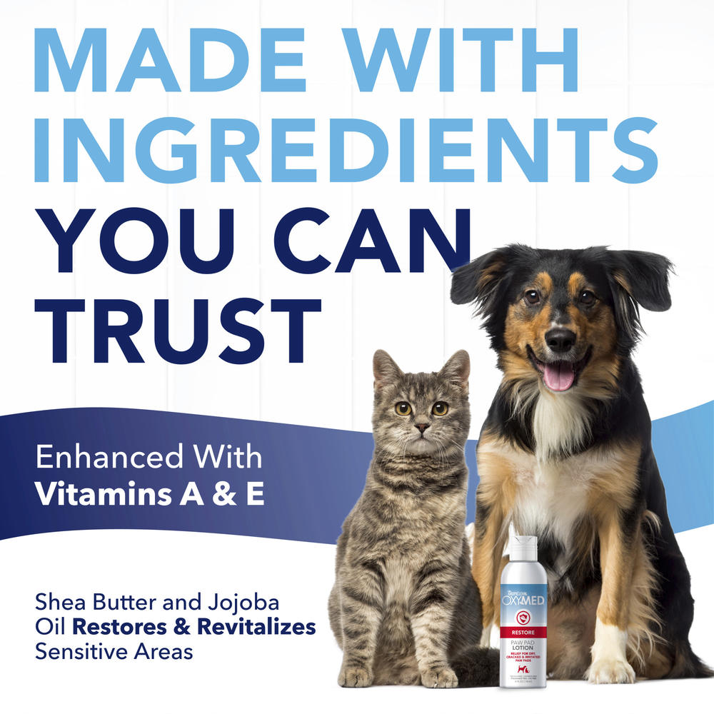 TropiClean OxyMed Restore Paw Pad Lotion for Dogs – Moisturizing Paw Balm, 4 oz