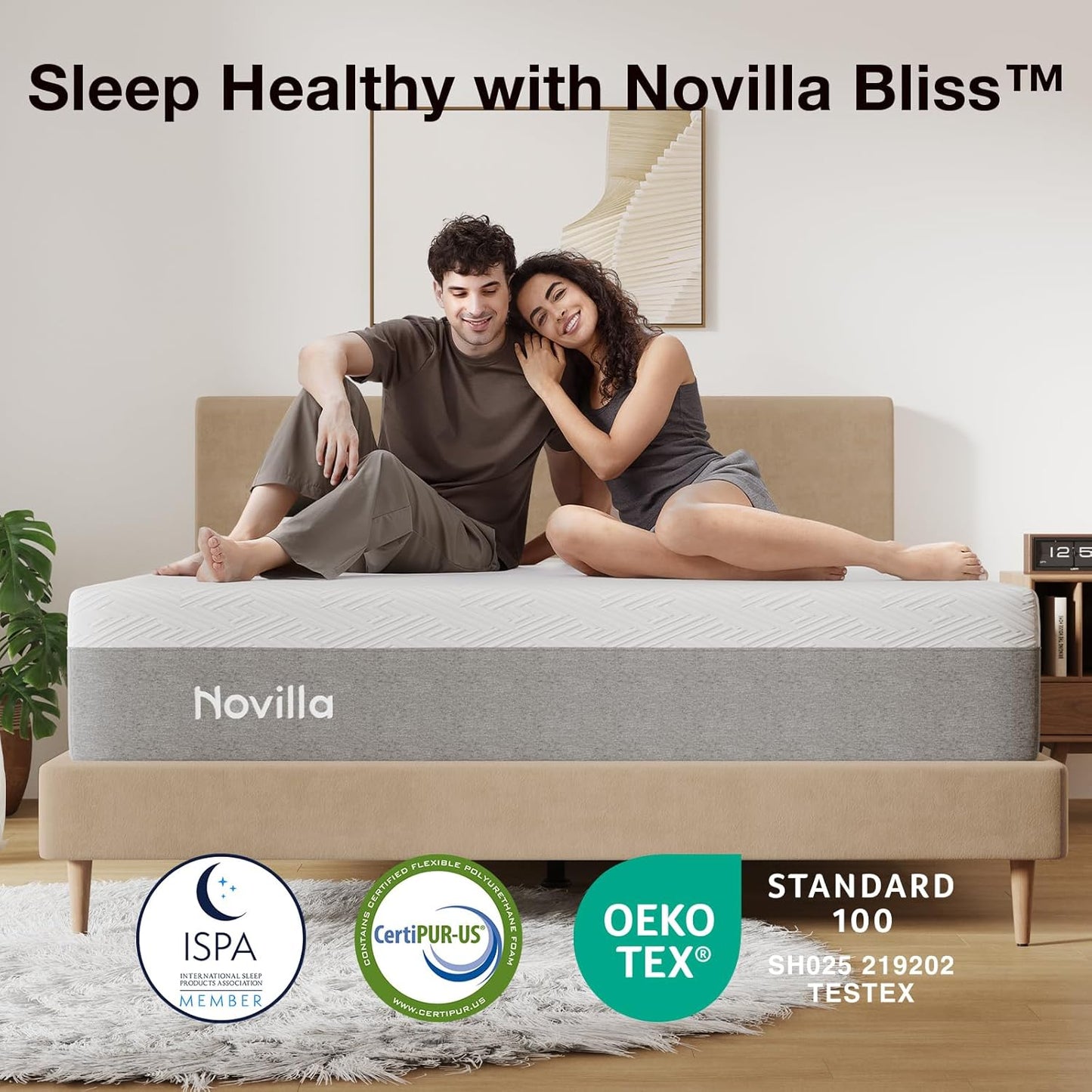 Novilla Bliss 12" King Gel Memory Foam Mattress – Cooling & Pressure Relief