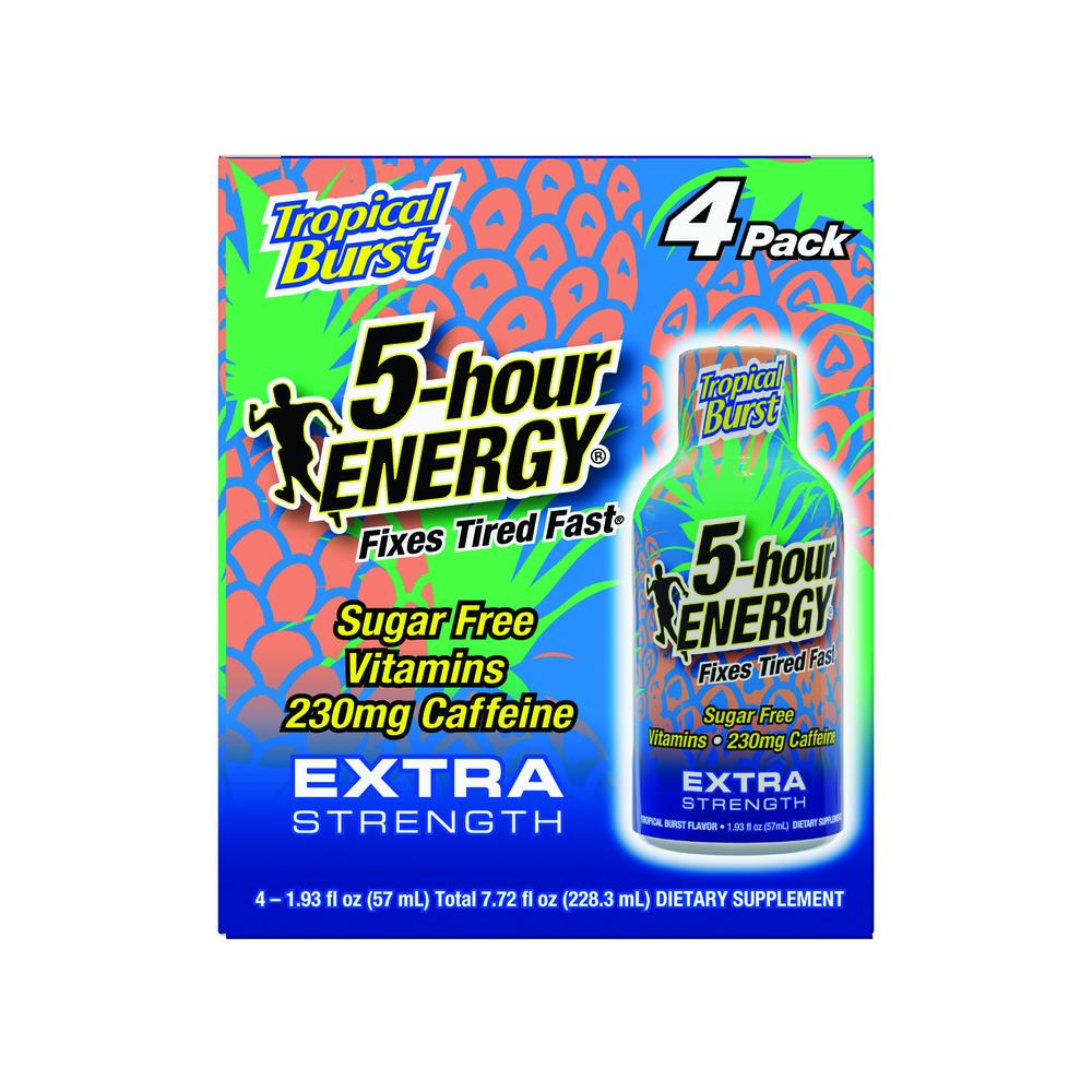 5-hour ENERGY Extra Strength Tropical Burst Flavor Shots (Pack of 4)