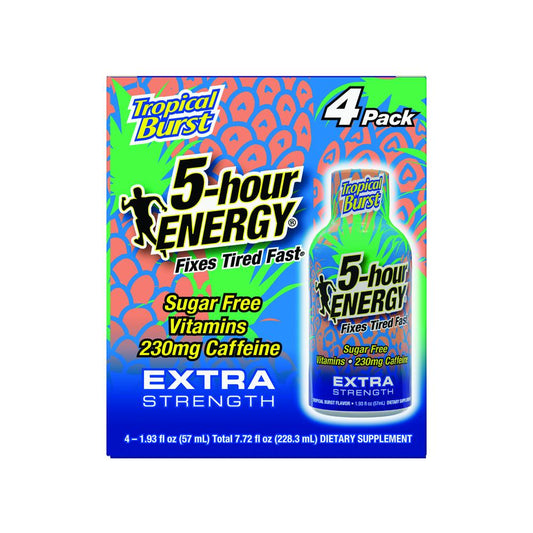 5-hour ENERGY Extra Strength Tropical Burst Flavor Shots (Pack of 4)