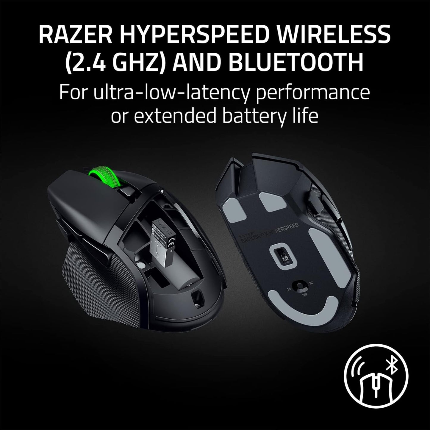 Razer Basilisk V3 X HyperSpeed Gaming Mouse, 18K DPI, Black