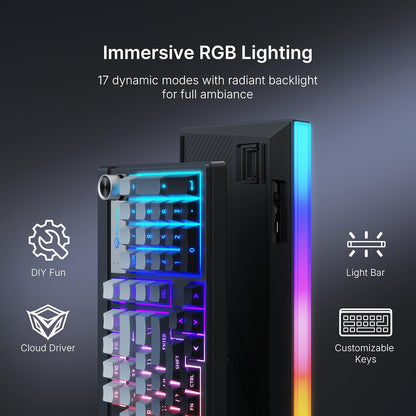 MEETION 98-Key Tri-Mode Wireless Gaming Keyboard – RGB, Bluetooth/2.4G/USB, Black
