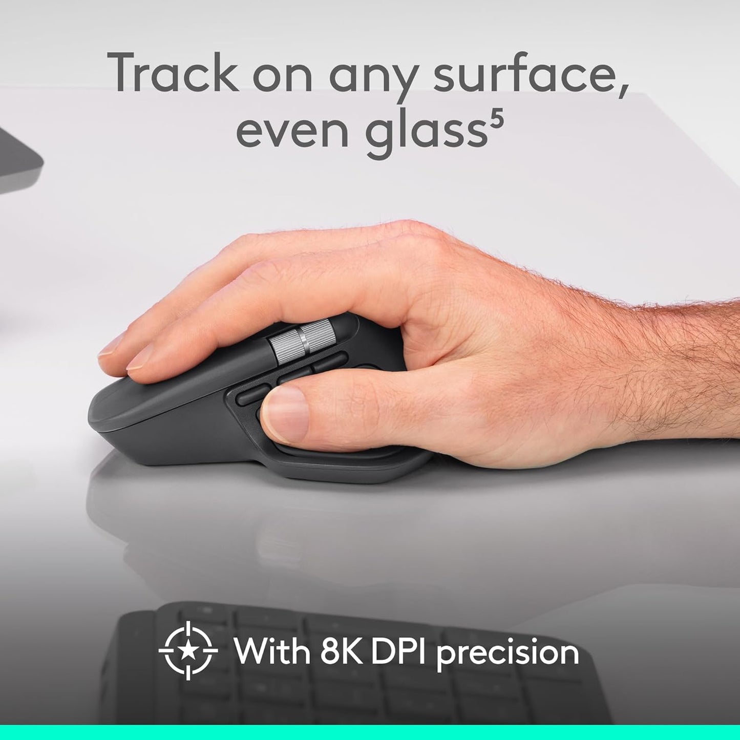 Logitech MX Master 4 Ergonomic Wireless Mouse, Haptic Feedback, USB-C, Graphite