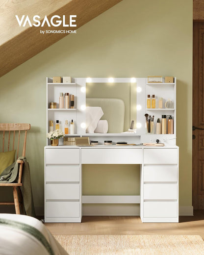 Why it works: Keeps high-traffic keywords (Lighted Mirror, Power Outlets, 9 Drawers) right at the front, fixes keyword clutter, and includes the collection name cleanly.