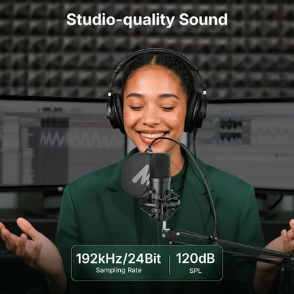 MAONO A04 Gen2 USB/XLR Condenser Microphone Bundle for Podcast, Gaming & Streaming