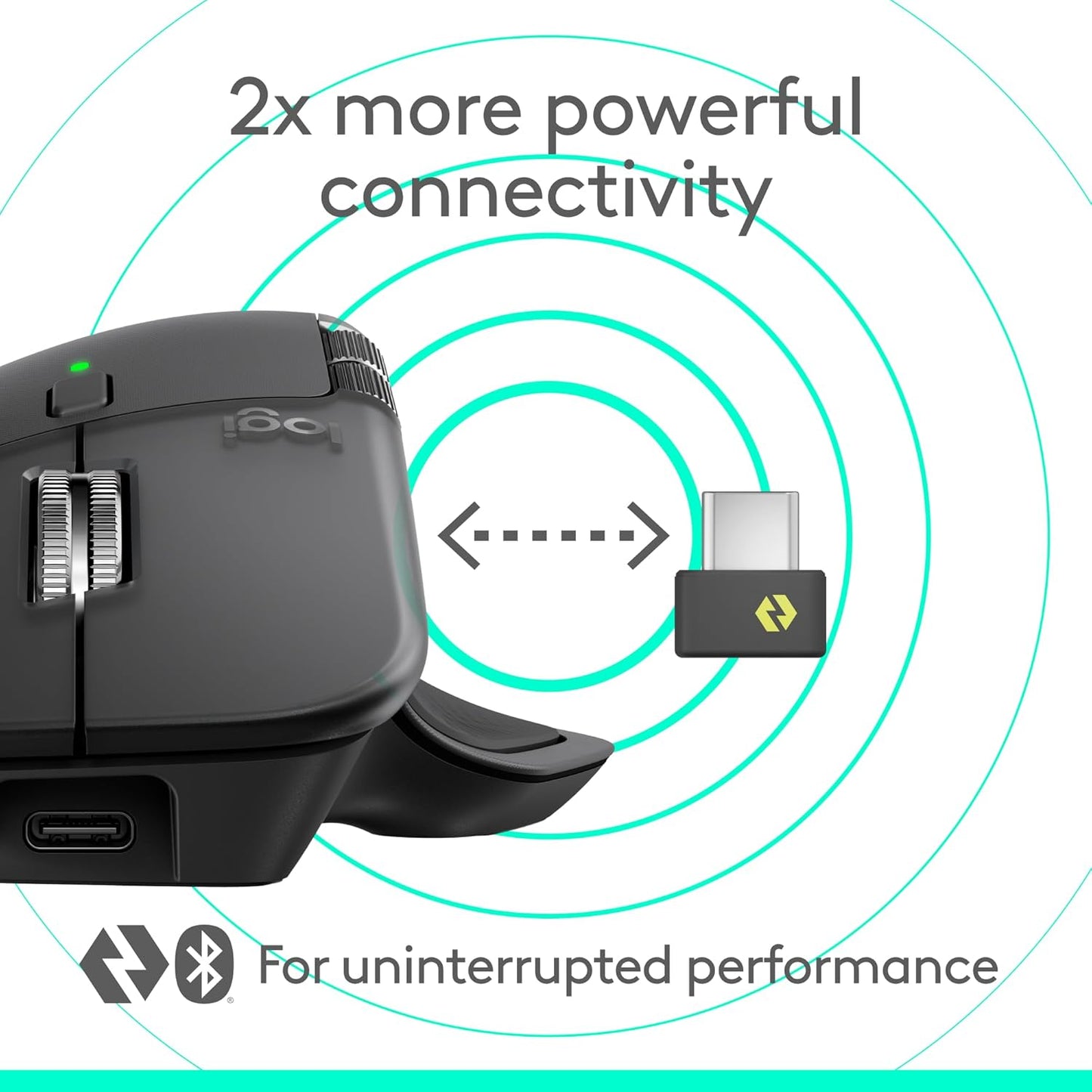 Logitech MX Master 4 Ergonomic Wireless Mouse, Haptic Feedback, USB-C, Graphite