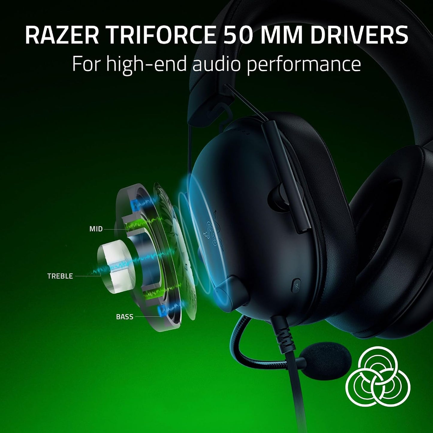 Razer BlackShark V2 X Xbox Gaming Headset – 50mm Drivers, 3.5mm, Black